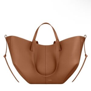 Polene Cyme Tan Leather Tote Bag
